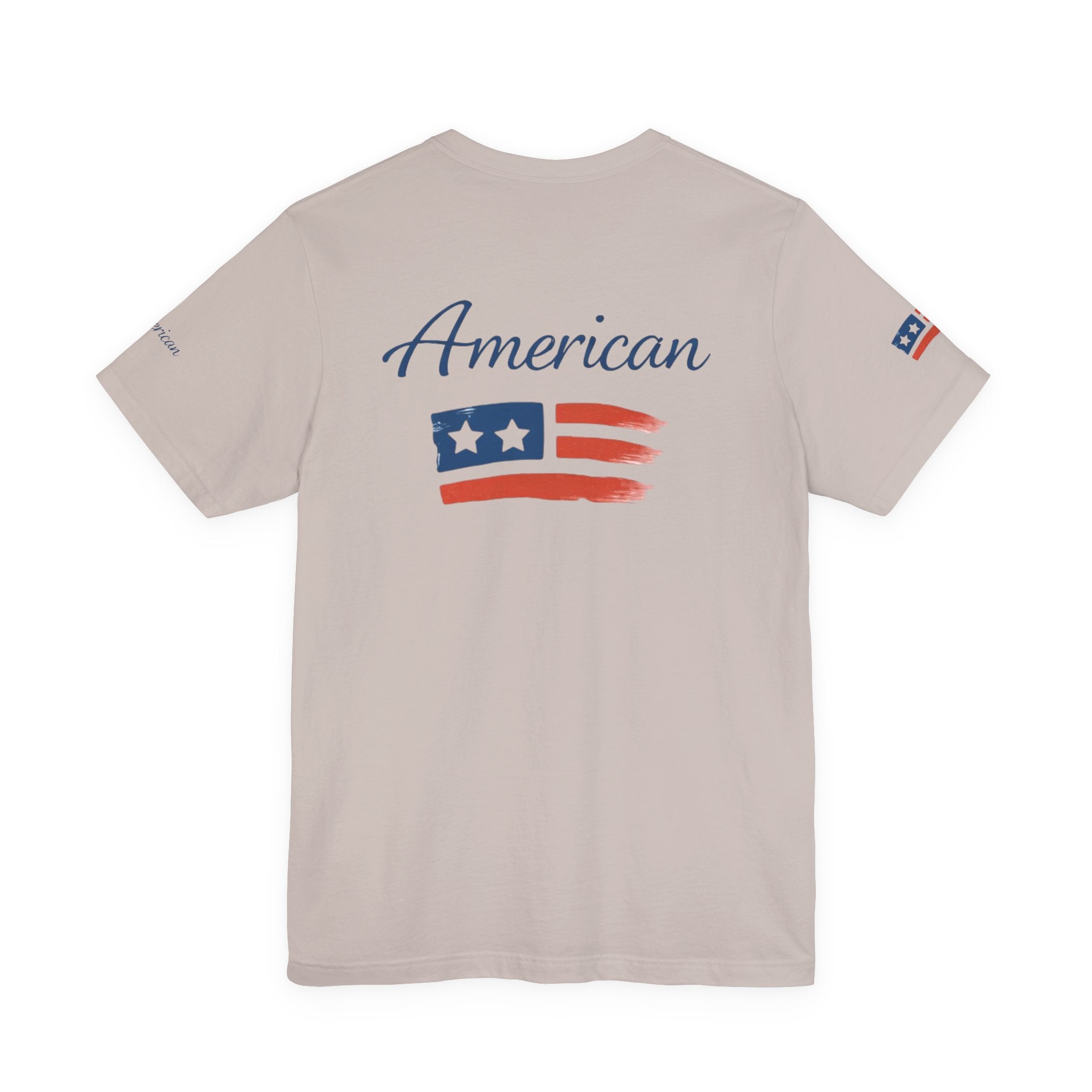 Hope Apparel Small Front - American Cursive Back Patriotic Tee - Unisex Jersey Short Sleeve Tee