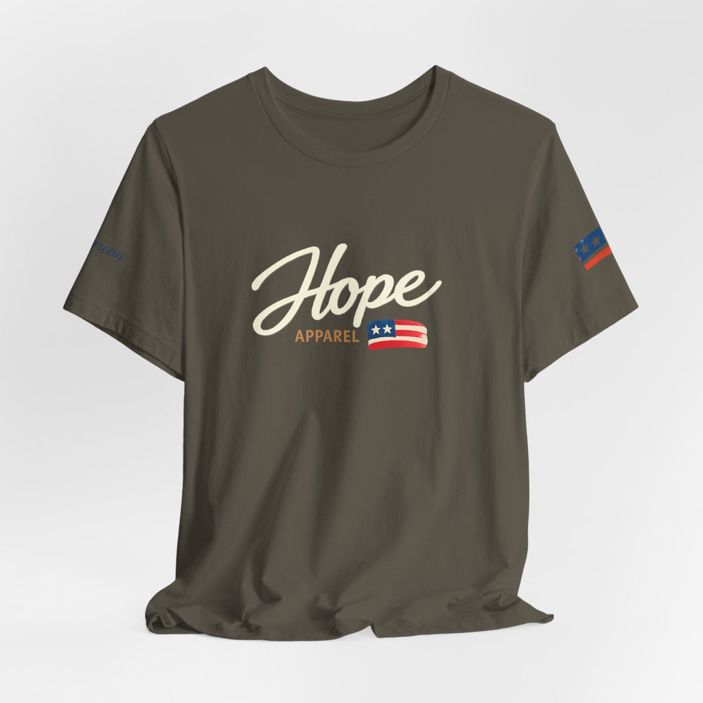 Hope Script Flag tee | American flag brushstroke design