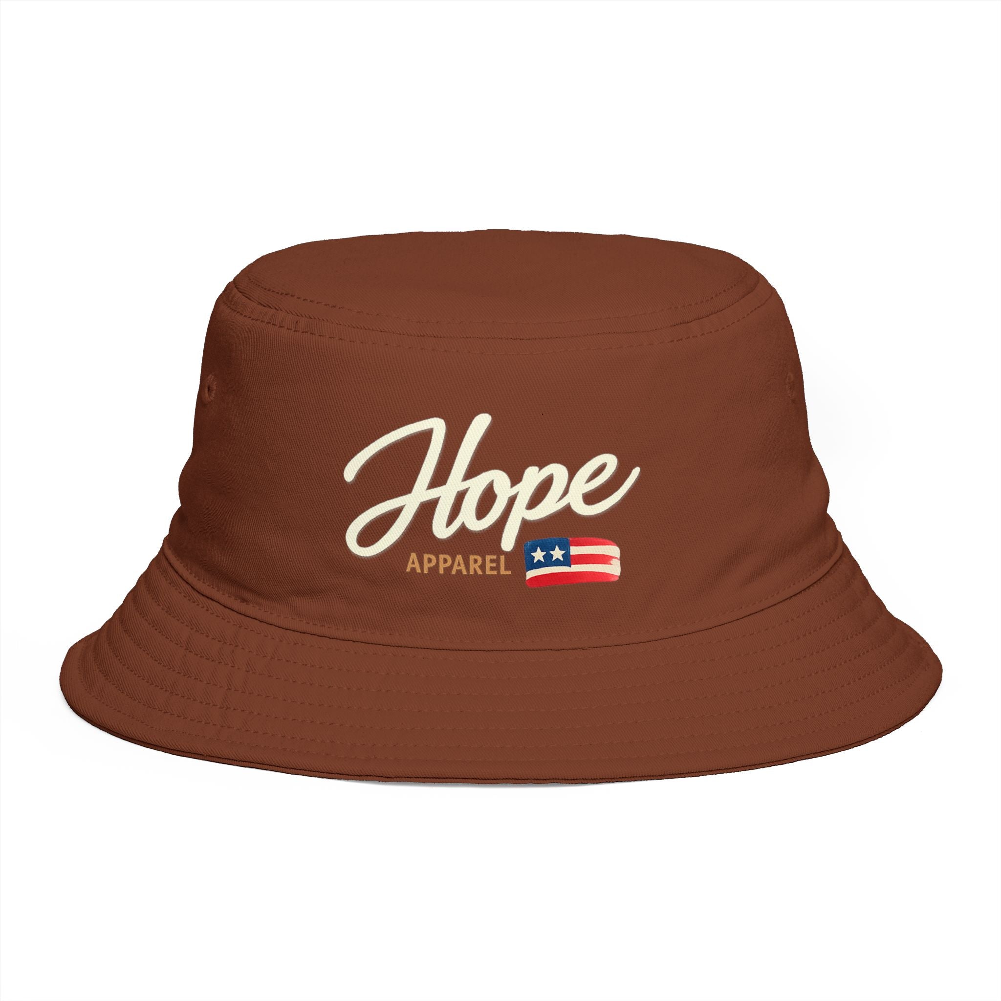 Hope Script with Flag Bucket Hat | Embroidered Logo