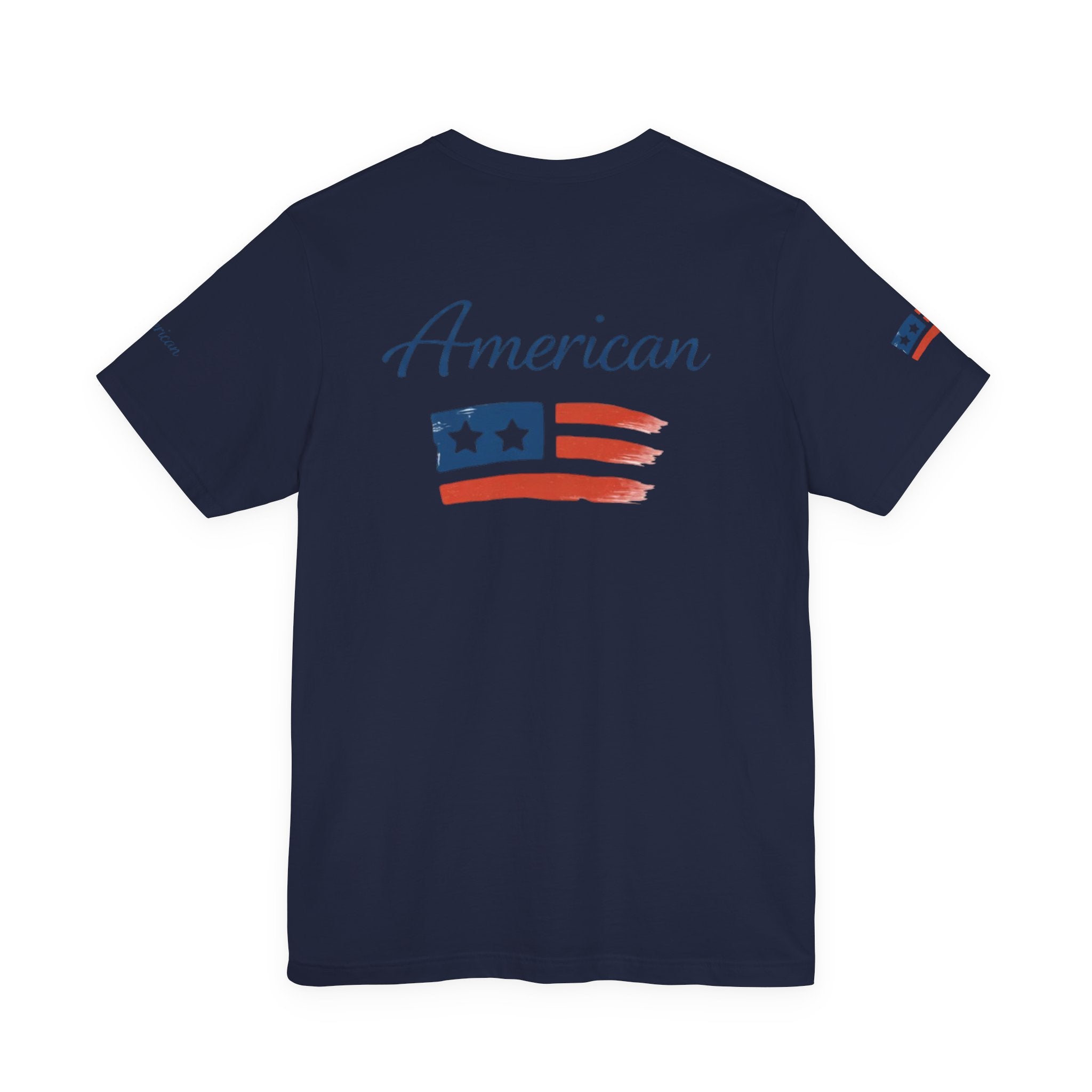 Hope Apparel Small Front - American Cursive Back Patriotic Tee - Unisex Jersey Short Sleeve Tee