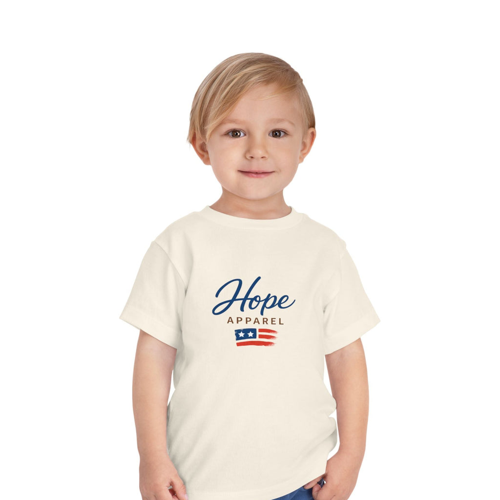 Hope Apparel Flag Graphic Toddler Tee | Patriotic Stars Stripes