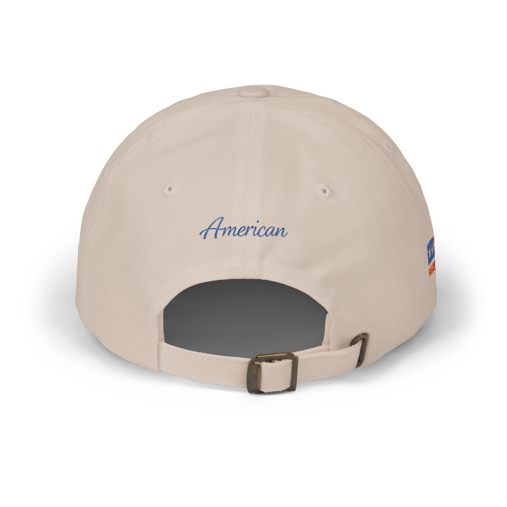 Hope Apparel embroidered American flag Dad Cap | white cotton baseball hat