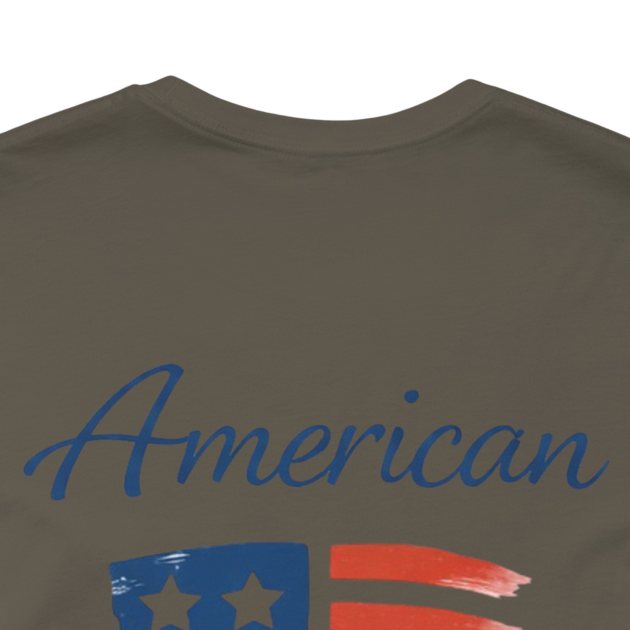 Hope Apparel Small Front - American Cursive Back Patriotic Tee - Unisex Jersey Short Sleeve Tee