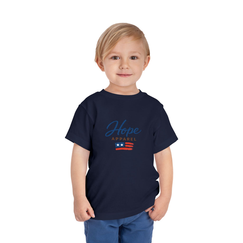 Hope Apparel Flag Graphic Toddler Tee | Patriotic Stars Stripes