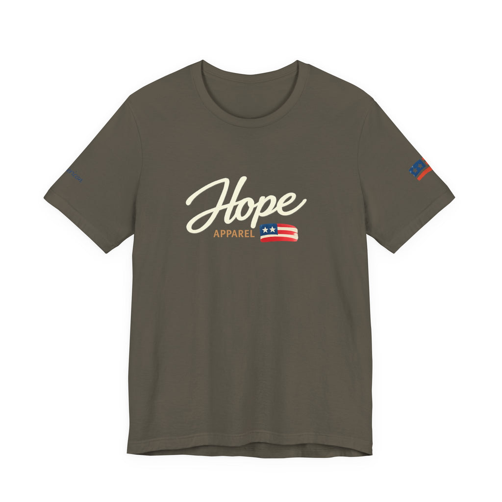 Hope Script Flag tee | American flag brushstroke design