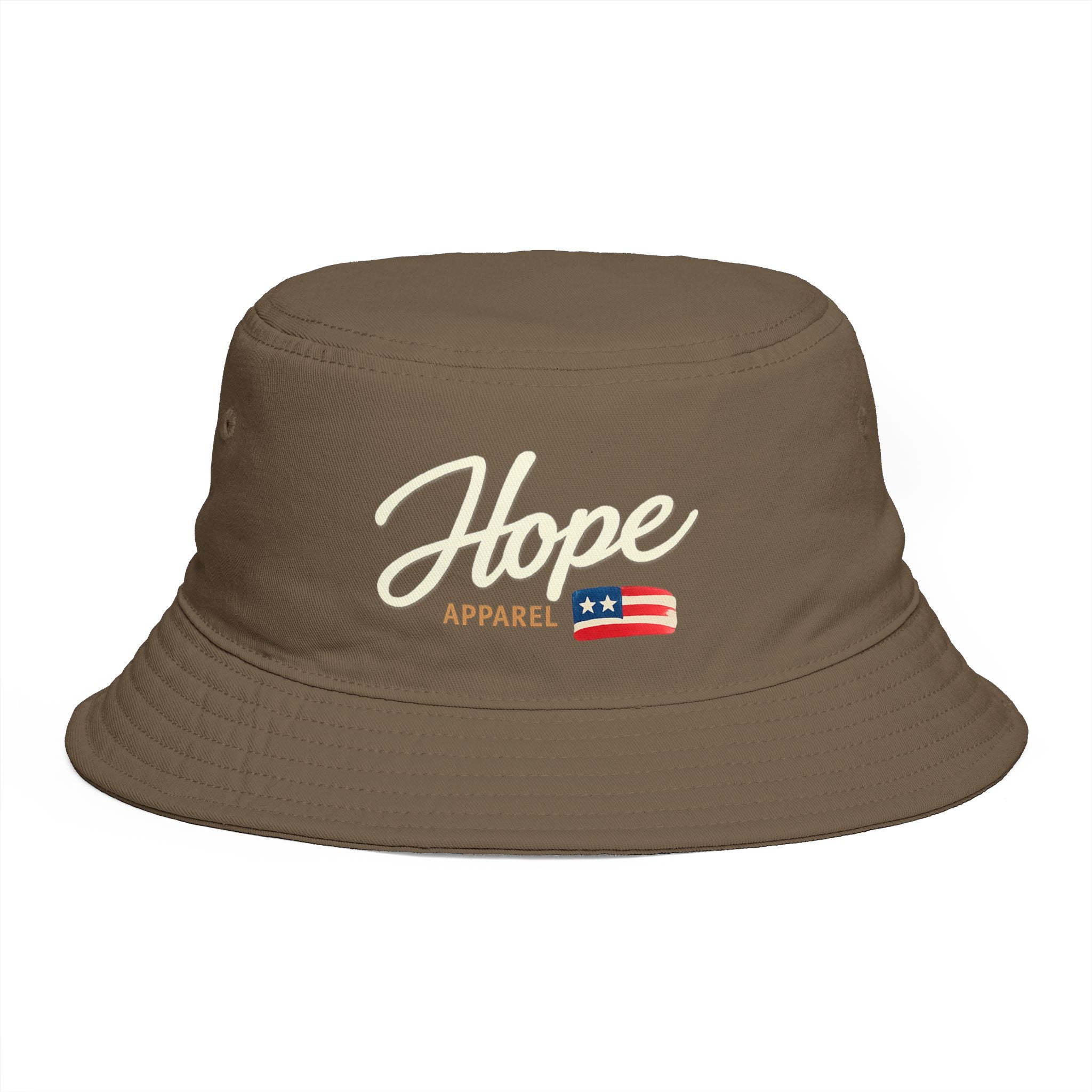 Hope Script with Flag Bucket Hat | Embroidered Logo